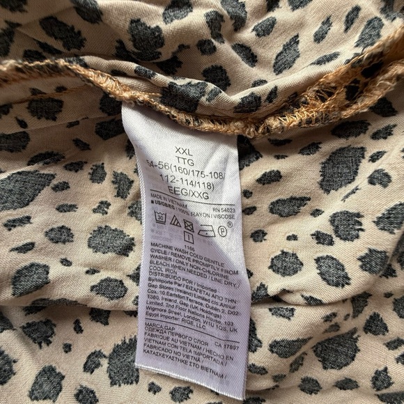 Gap‎ Cheetah Print V-Neck Rayon Long Sleeve Blouse XXL - Picture 6 of 9